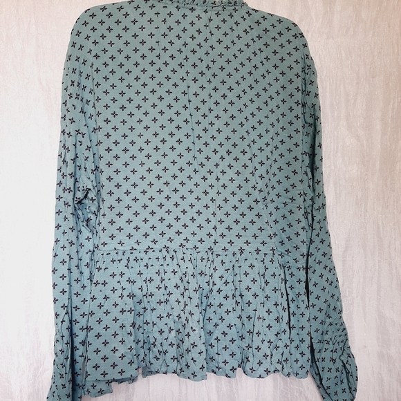 Time and Tru blue purple bohemian sz xl blouse - Picture 2 of 4